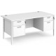 Maestro H Frame Straight Office Desk with 2 and 3 Drawer Pedestal